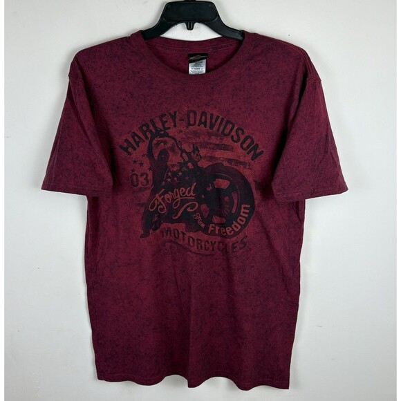 Y2K Harley Davidson Graphic T-Shirt / Red / Size Large / Louisville Kentucky - Picture 1 of 5